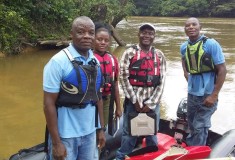 LHS Hydrometric Team on the St. Paul River at Haindii